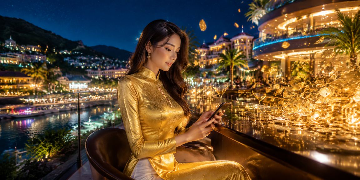 Người dùng tại Sapa mặc áo dài truy cập ưu đãi casino 822 trên điện thoại di động